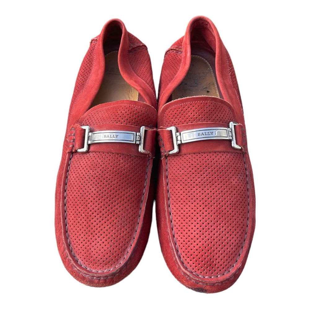 Bally Red Suede Droteo Drivers